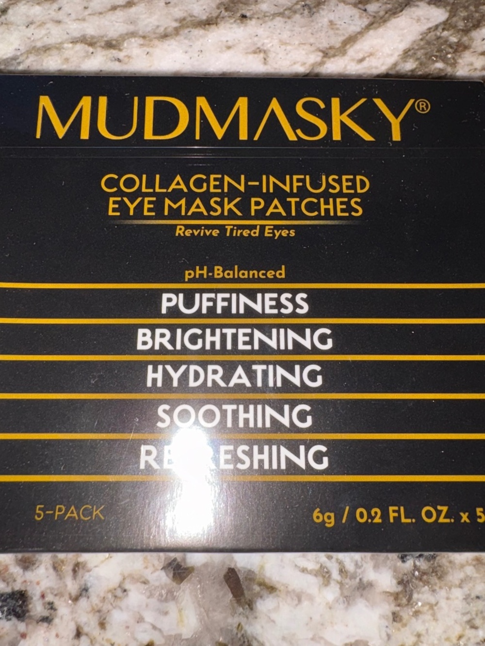 Mudmasky Collagen Infused Eye Mask Patches 5 Pack Hydrating Brightening NEW